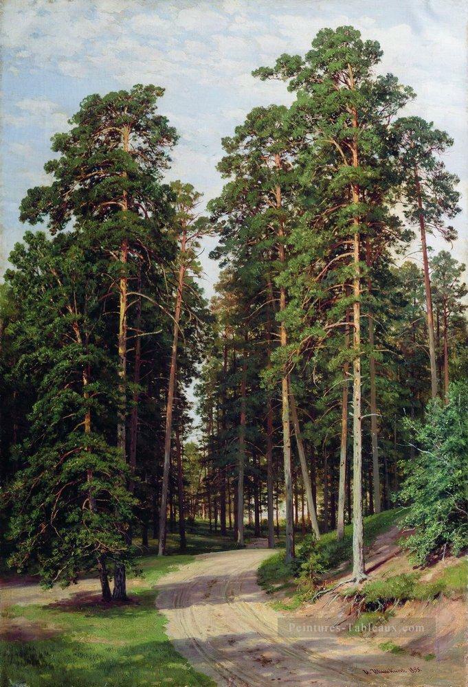 le soleil dans la forêt 1895 paysage classique Ivan Ivanovitch Peintures à l'huile